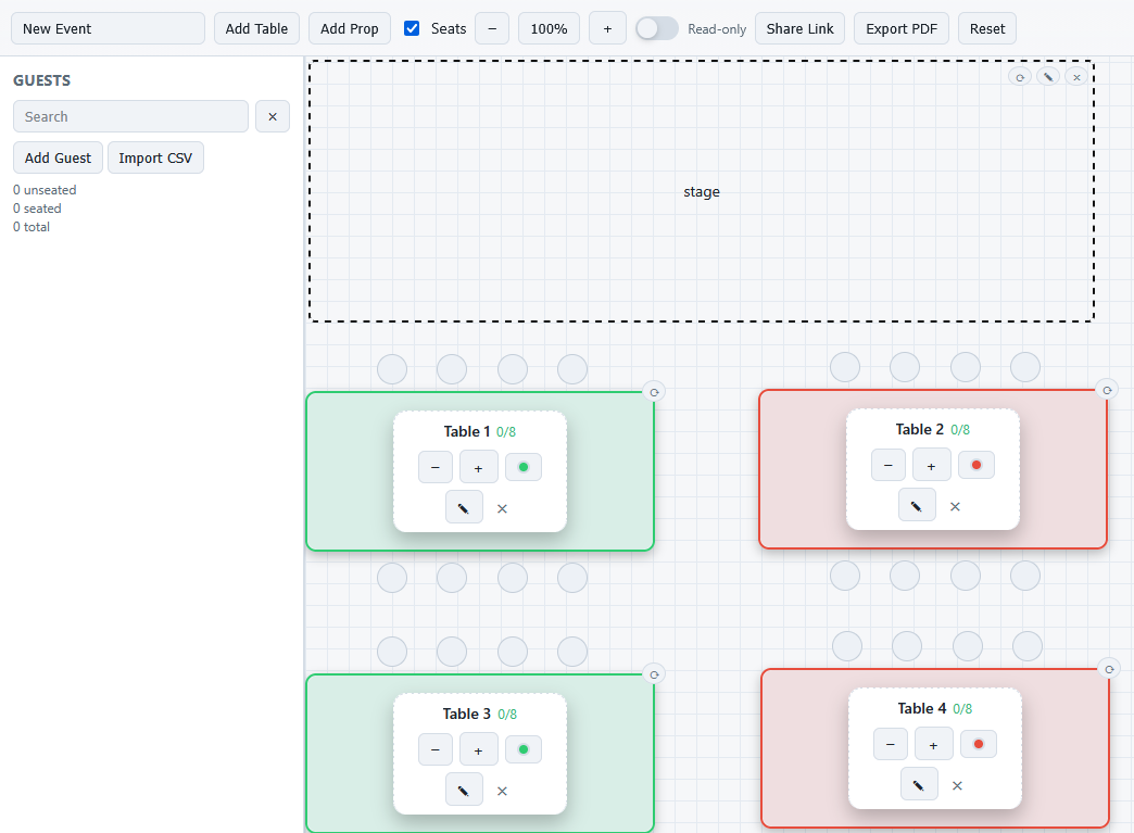 MySeatPlanner export view
